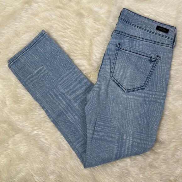 5 for $25| Liverpool Printed Skinny Stretch Ankle Blue Jeans Size 2 - Picture 1 of 8